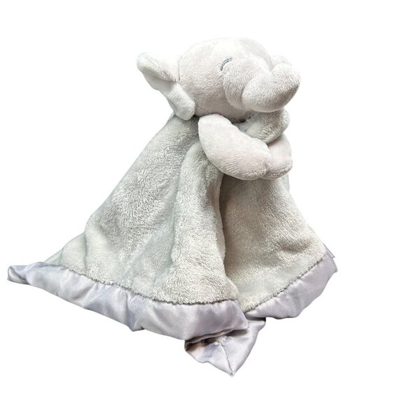 Carters Gray Elephant Security Blanket Satin Trim 14in Baby Lovey Plush Blankie - Picture 5 of 12